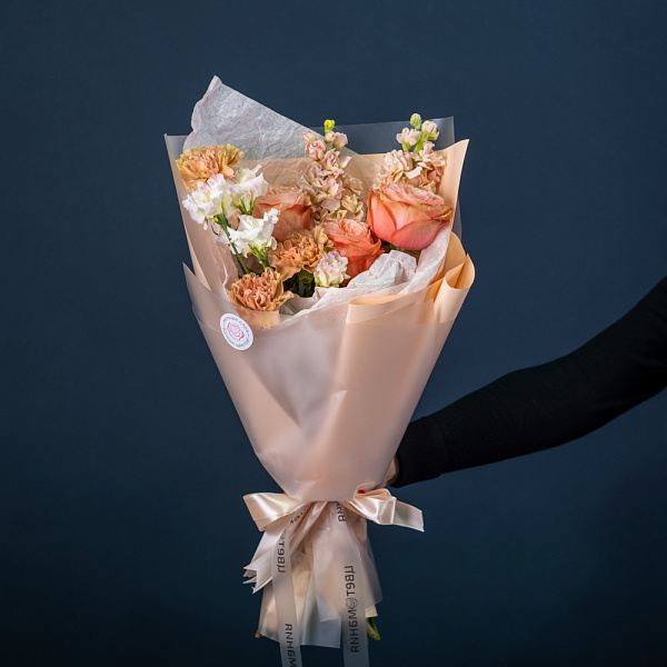 Купить Букет «Персиковый джем» в  с бесплатной доставкой: цена, фото, описание